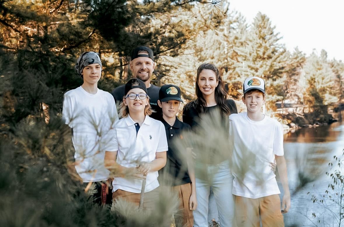 Shayna, Branden and the boys together in Muskoka